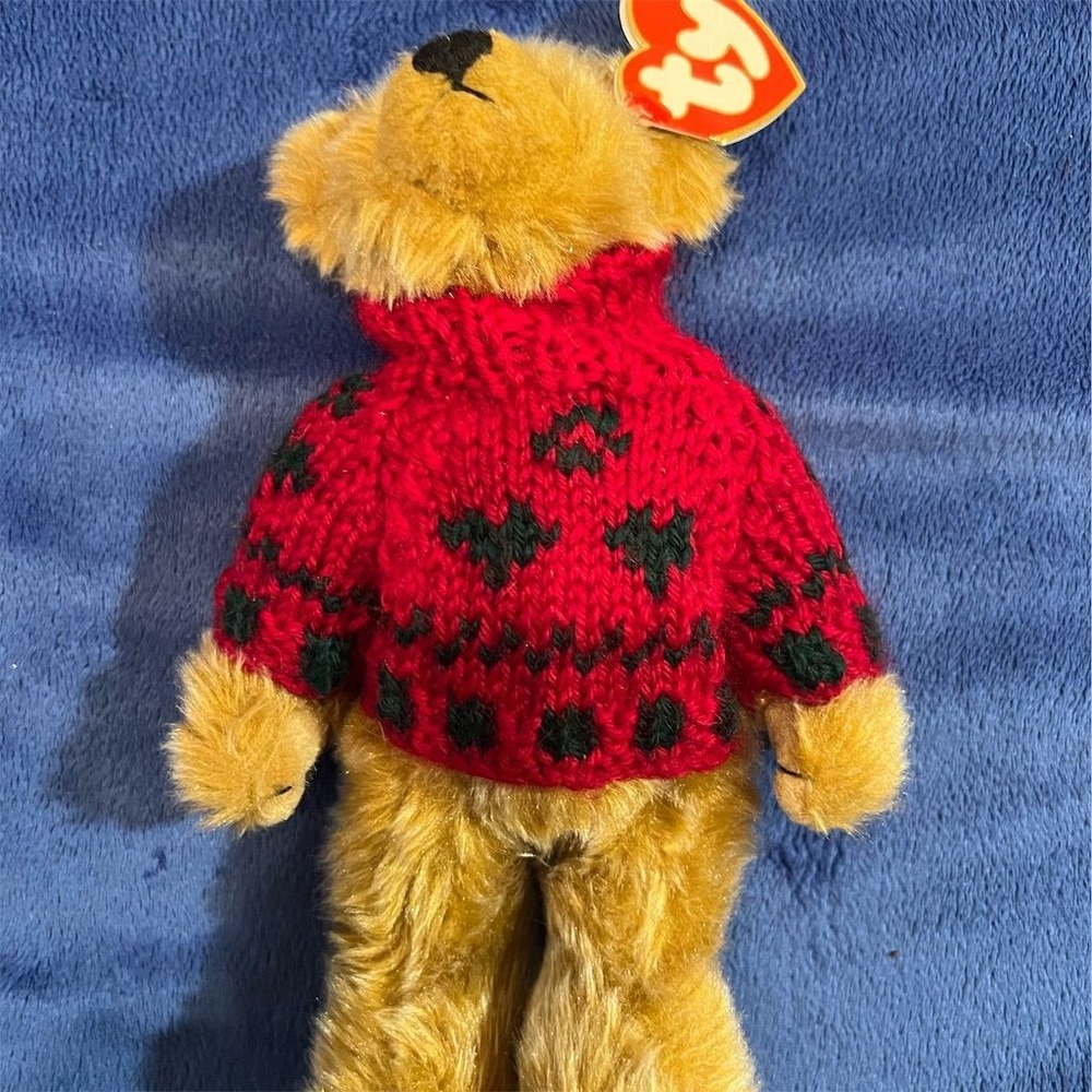 Vintage TY Attic Treasures Bearkhardtโ Bear Plush 8" with Sweater 1993